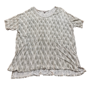 J.Jill Women's Short Sleeve Tee Large White Green Leaf